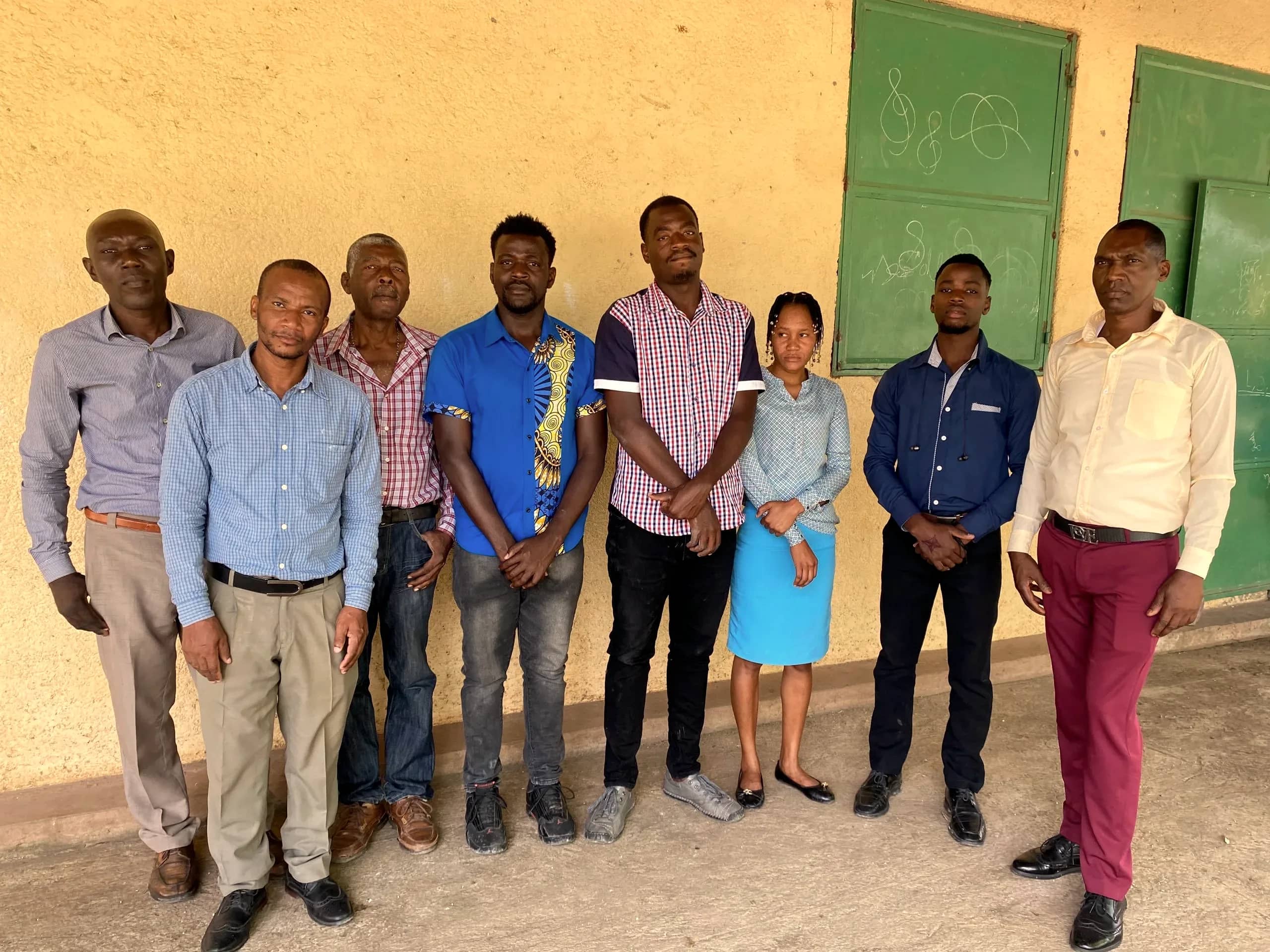 Haitian school staff and leaders gathered together in the mountains of southern Haiti